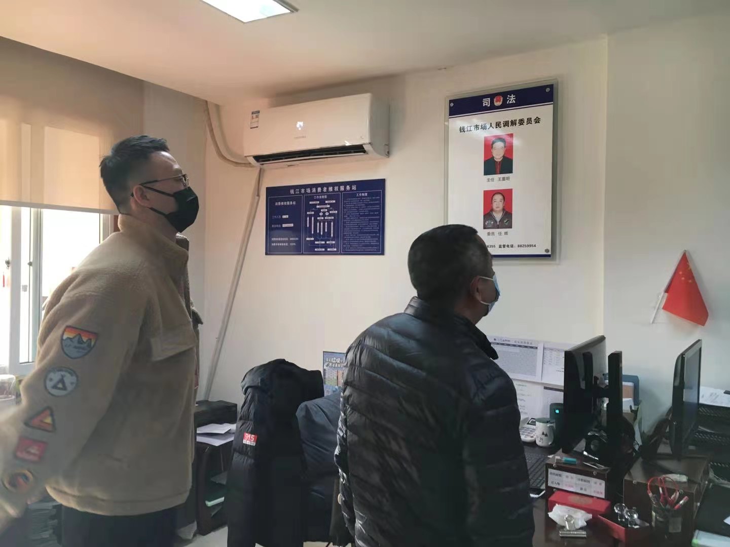 拱墅区政法委走访调研 钱江商城现场纠纷调解事情