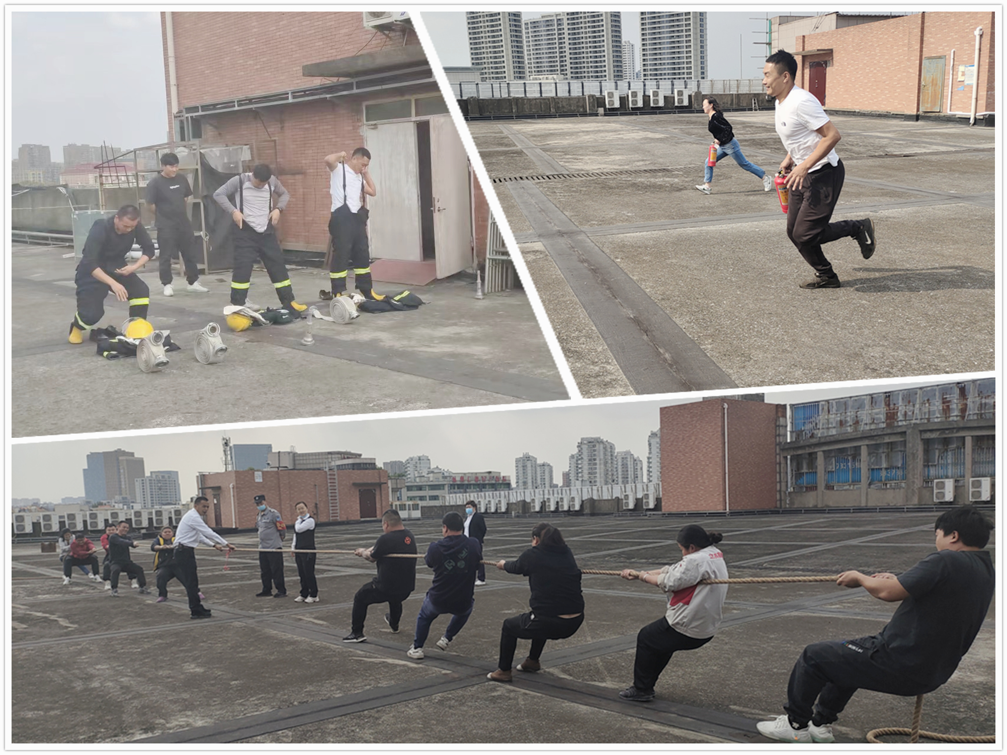 全心准备赛前训练 起劲备战消防运动会